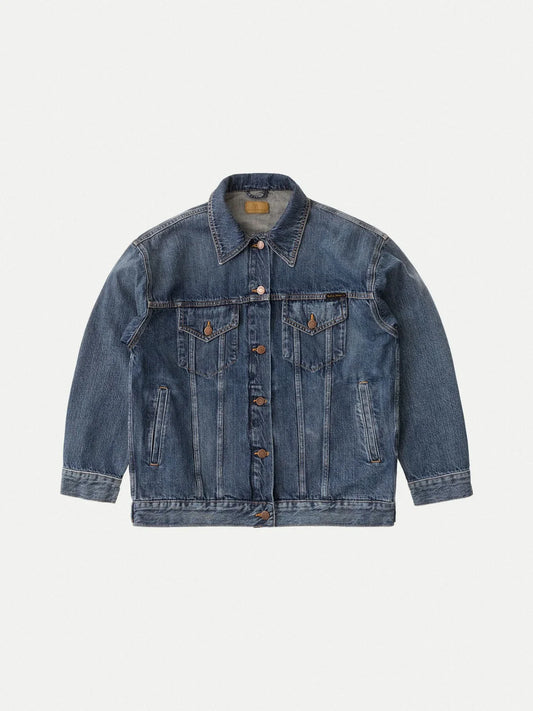 Veste jean bleue en coton biologique - Elin Blue Maze