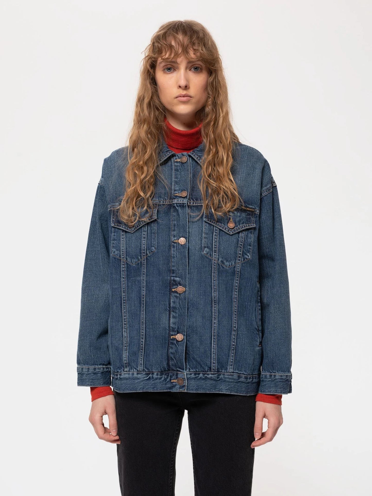 Veste jean bleue en coton biologique - Elin Blue Maze