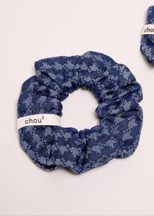 Chouchou en coton upcyclé |  jean "bleu""