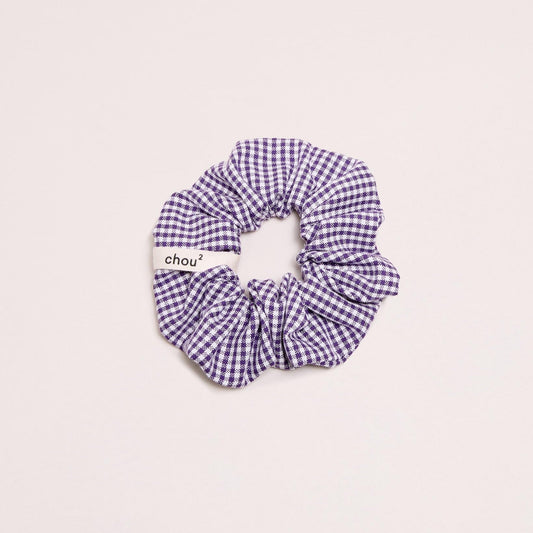 Chouchou en matière upcyclée | vichy violet
