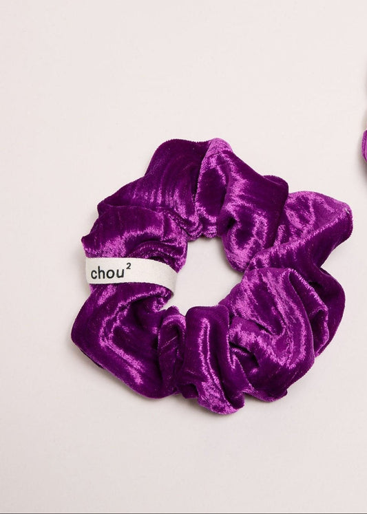 Chouchou en matière upcyclée | violet "velours violet"