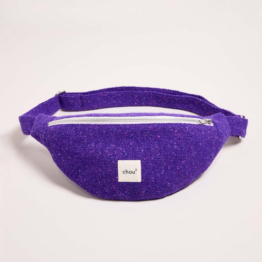 Banane en laine upcyclée | violet "banane en tweed violet - violet"
