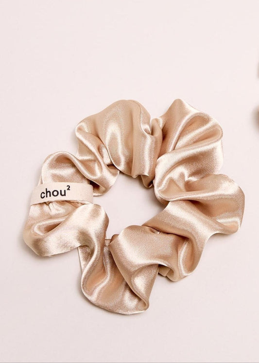 Chouchou upcyclé | beige "chouchou en satin champagne"