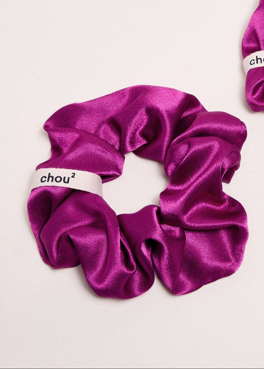Chouchou en matière upcyclée | violet "satin violet"