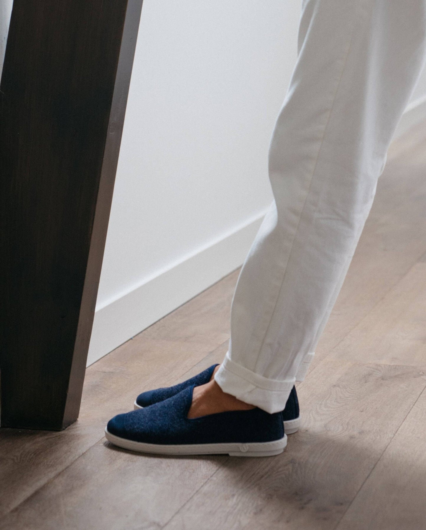 Chaussons en laine recyclée | Marine "aw navy"