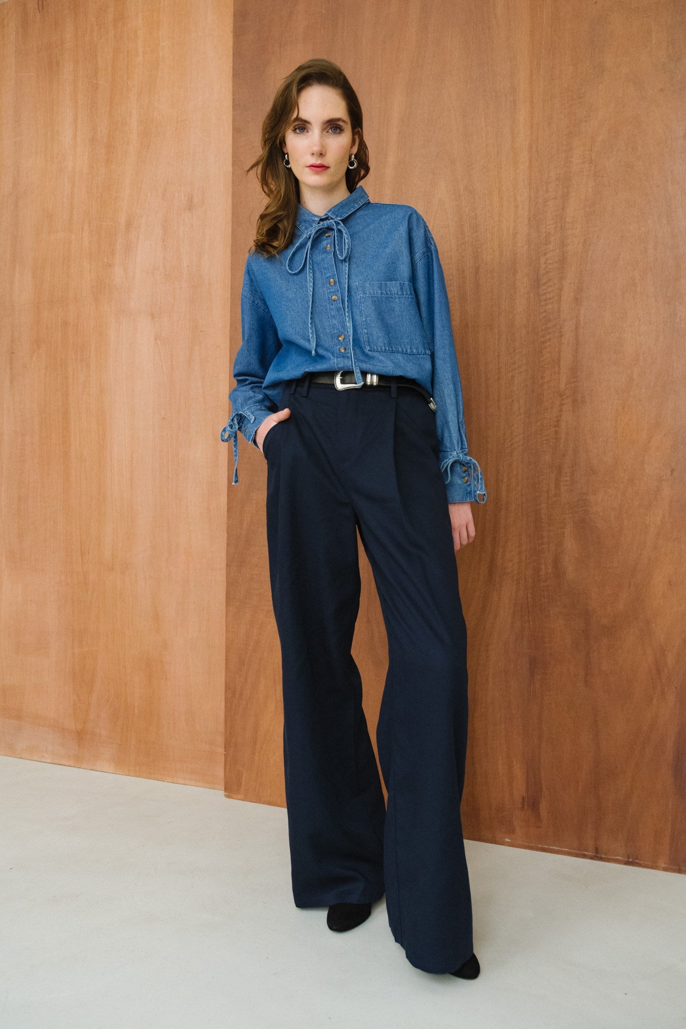 Pantalon ample en tencel | bleu foncé "navy molly pants - blue"