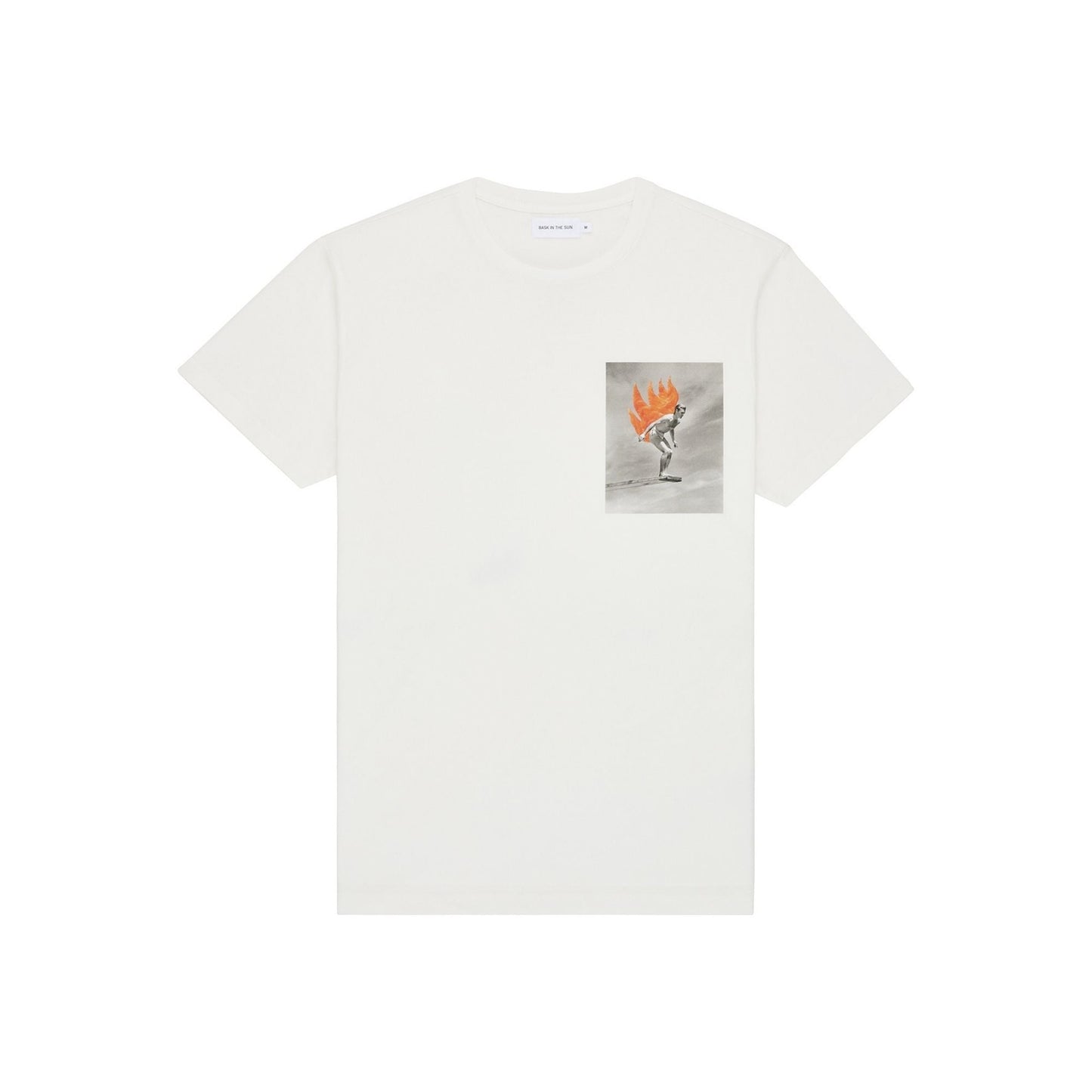 T-shirt imprimé en coton bio | blan "natural salmon tee"