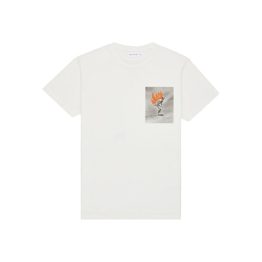 T-shirt imprimé en coton bio | blan "natural salmon tee"