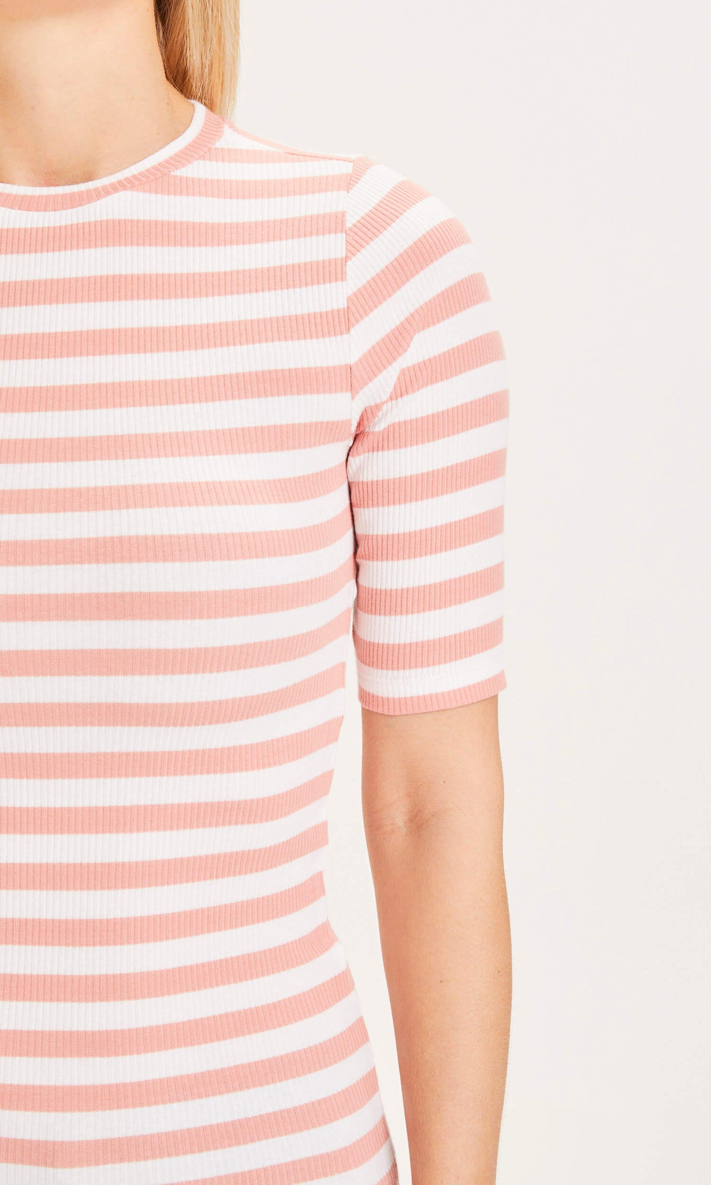T-shirt rayé corail en coton bio - Canna