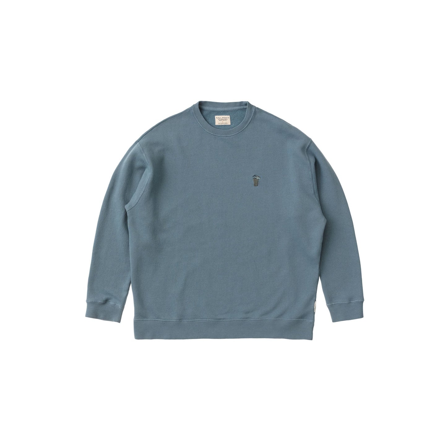 Sweat bleu brodé en coton bio - Bibbi Pina Colada 50s Blue