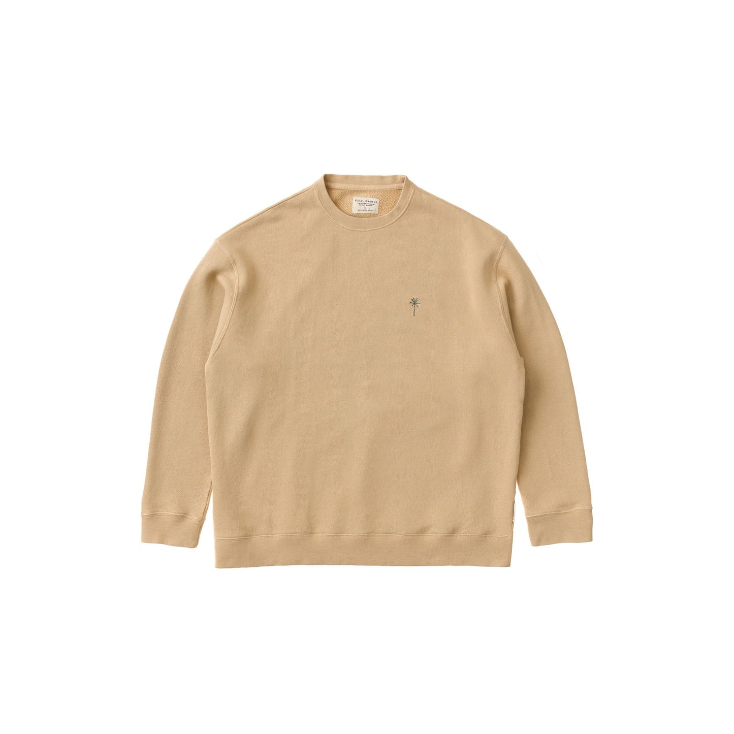 Sweat beige brodé en coton bio - Bibbi Palm Tree Faded Sun