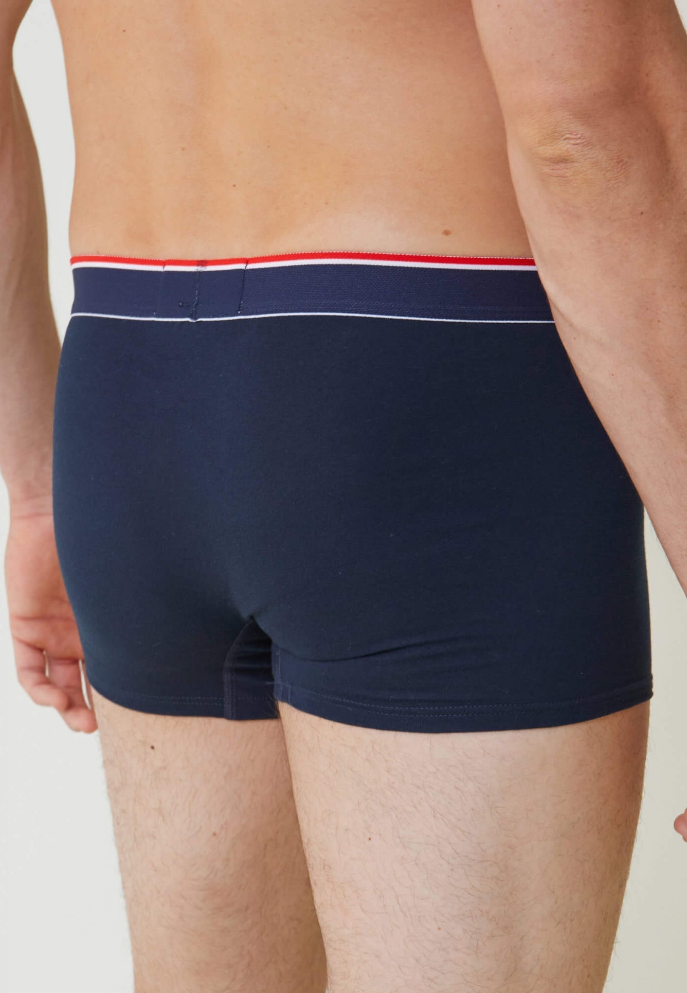 Boxer made in France brodé en coton bio | bleu "marius plus bleu amour"