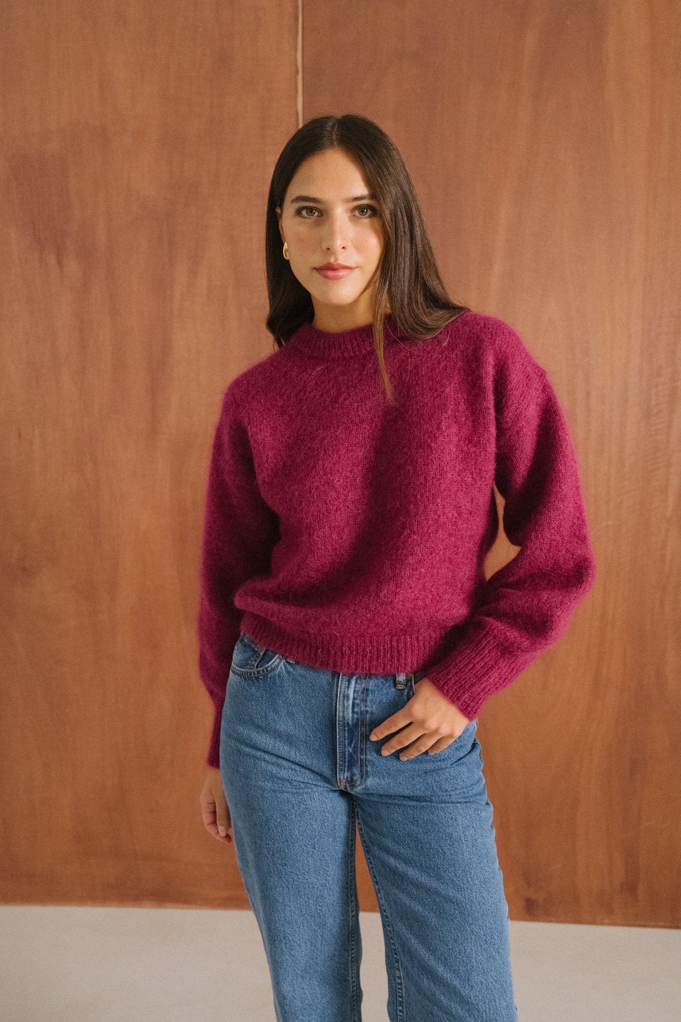 Pull en mohair certifié | framboise "Séréna"