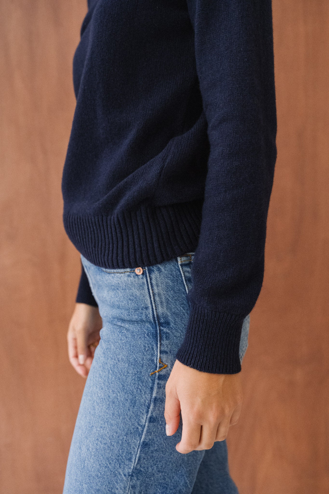 Pull en cachemire recyclé | marine "ada - blu mora"