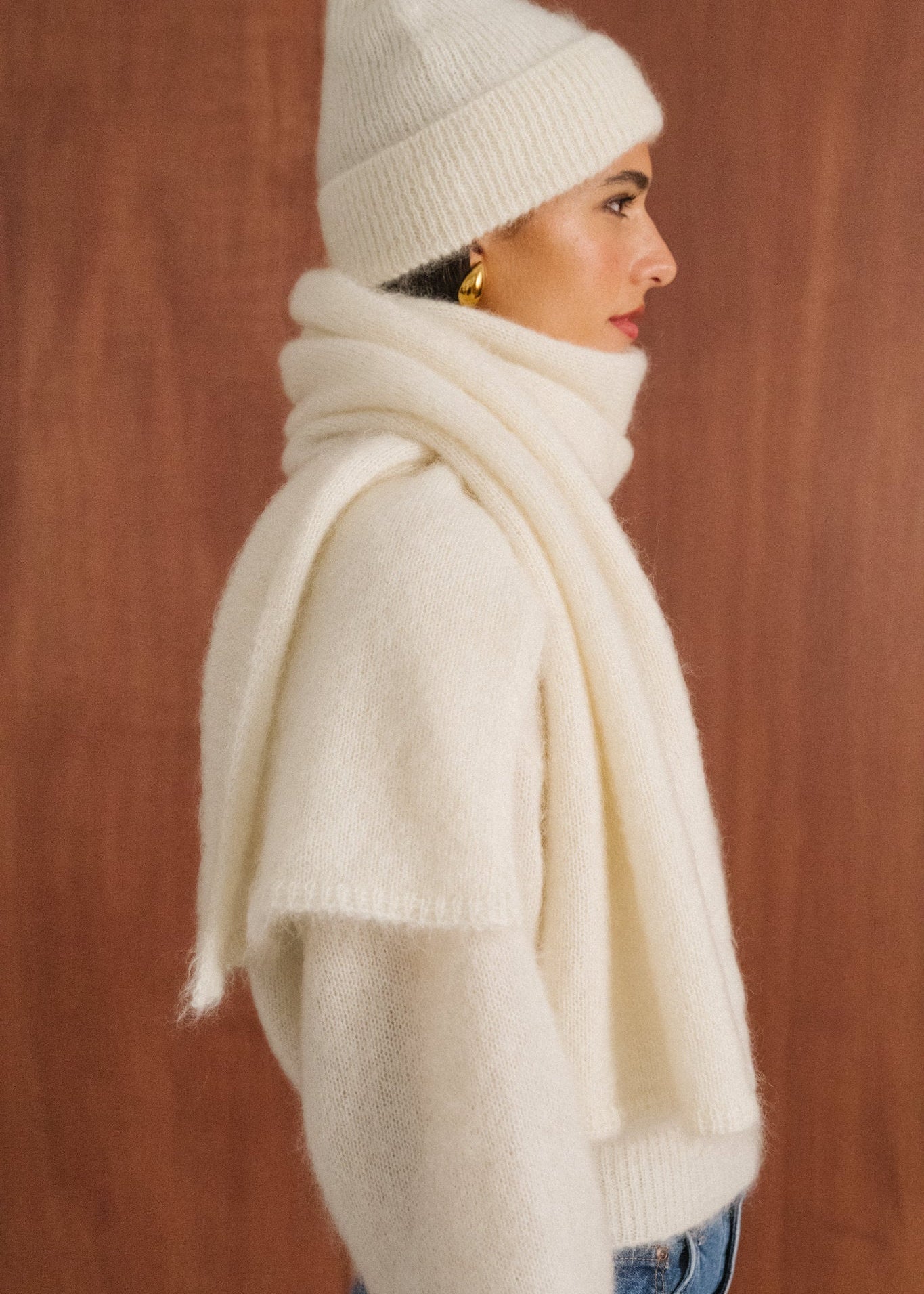 Echarpe en mohair certifié | écru "Éléanore"