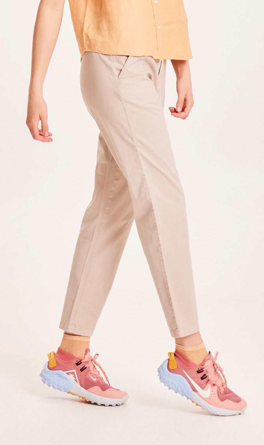 Chino droit beige en coton bio - Willow light feather gray