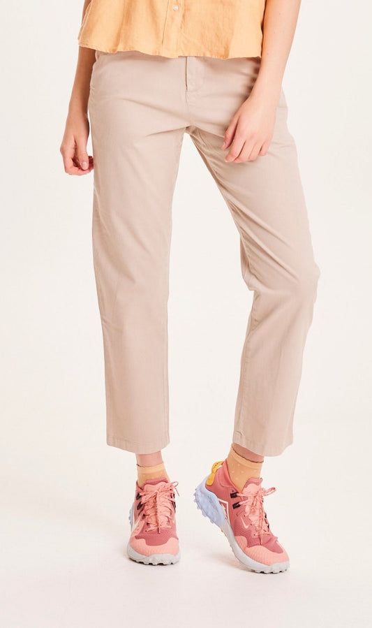 Chino droit beige en coton bio - Willow light feather gray