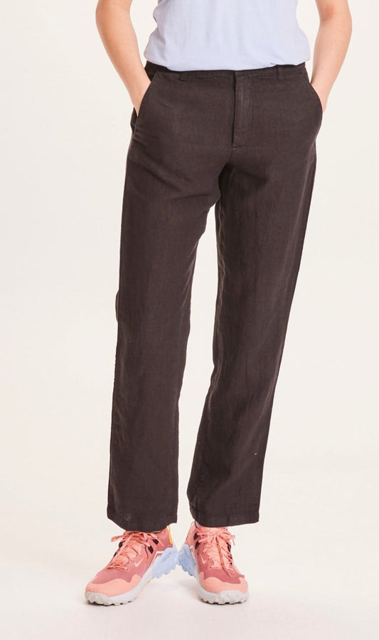 Pantalon ample noir en lin biologique - SENNA loose pants black jet