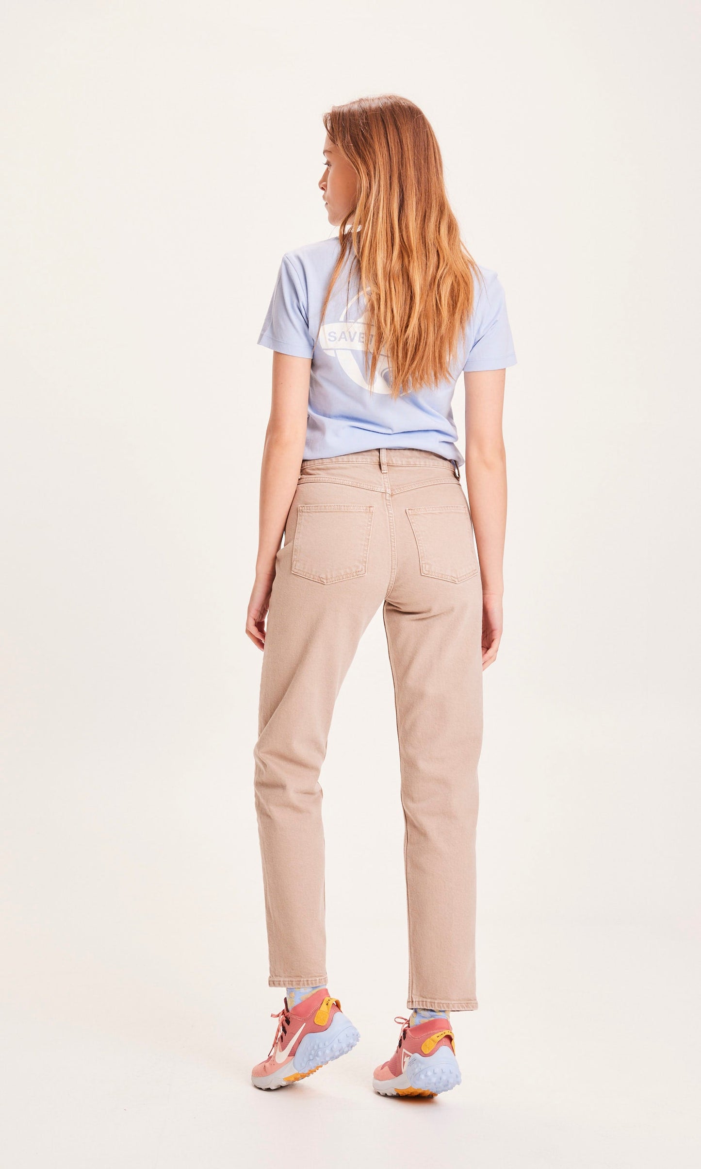 Pantalon droit beige twill de coton bio et teinture naturelle - STELLA Straight Twill Pants incense