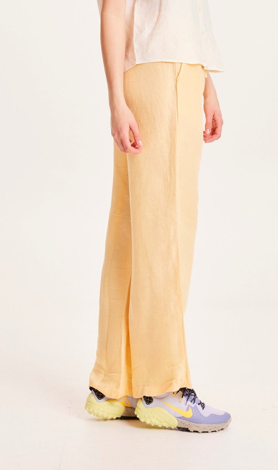 Pantalon ample jaune en lin bio et tencel - POSEY Linen Mix impala