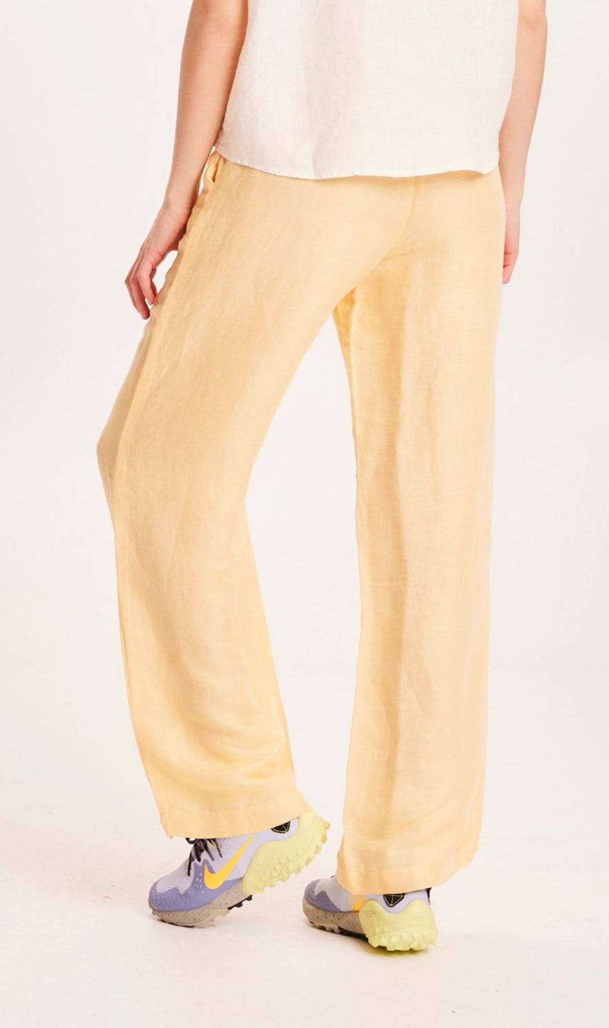 Pantalon ample jaune en lin bio et tencel - POSEY Linen Mix impala