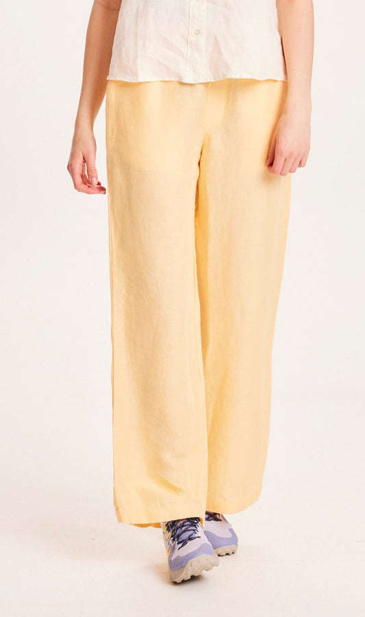 Pantalon ample jaune en lin bio et tencel - POSEY Linen Mix impala