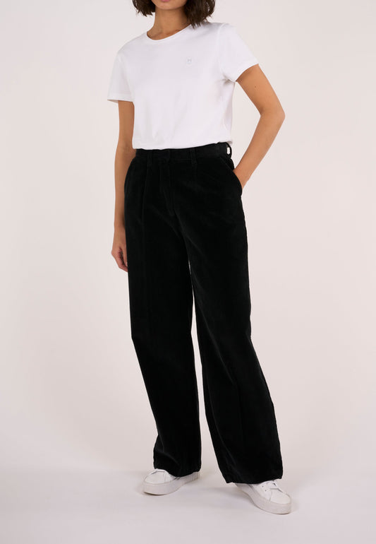 Pantalon ample noir velours - posey loose corduroy pant black jet