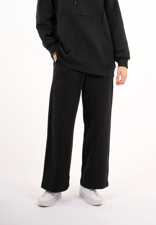 Jogging ample noir en coton bio - wide fit sweat pants black jet