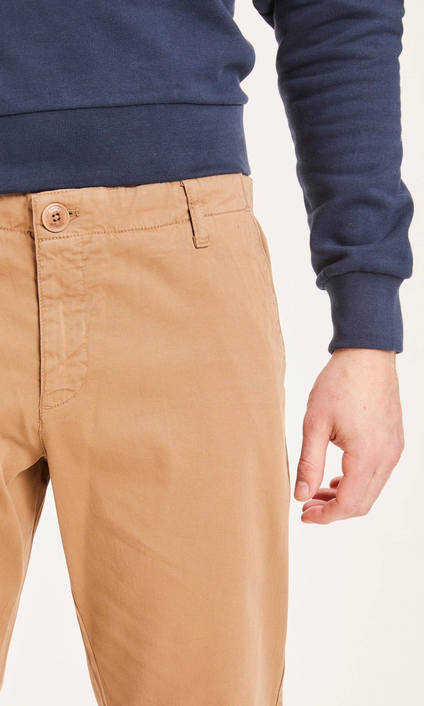 Pantalon chino droit camel en coton bio - chuck tuffet