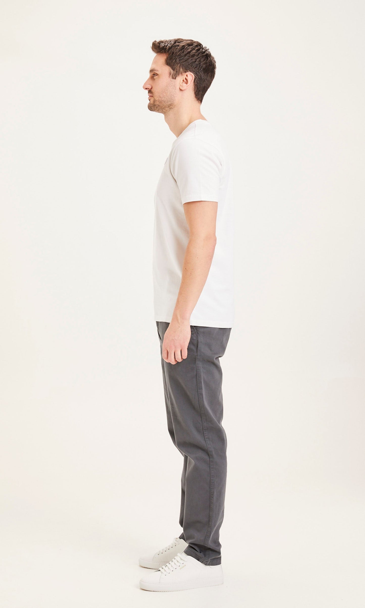 Pantalon chino droit gris foncé en coton bio - chuck phantom
