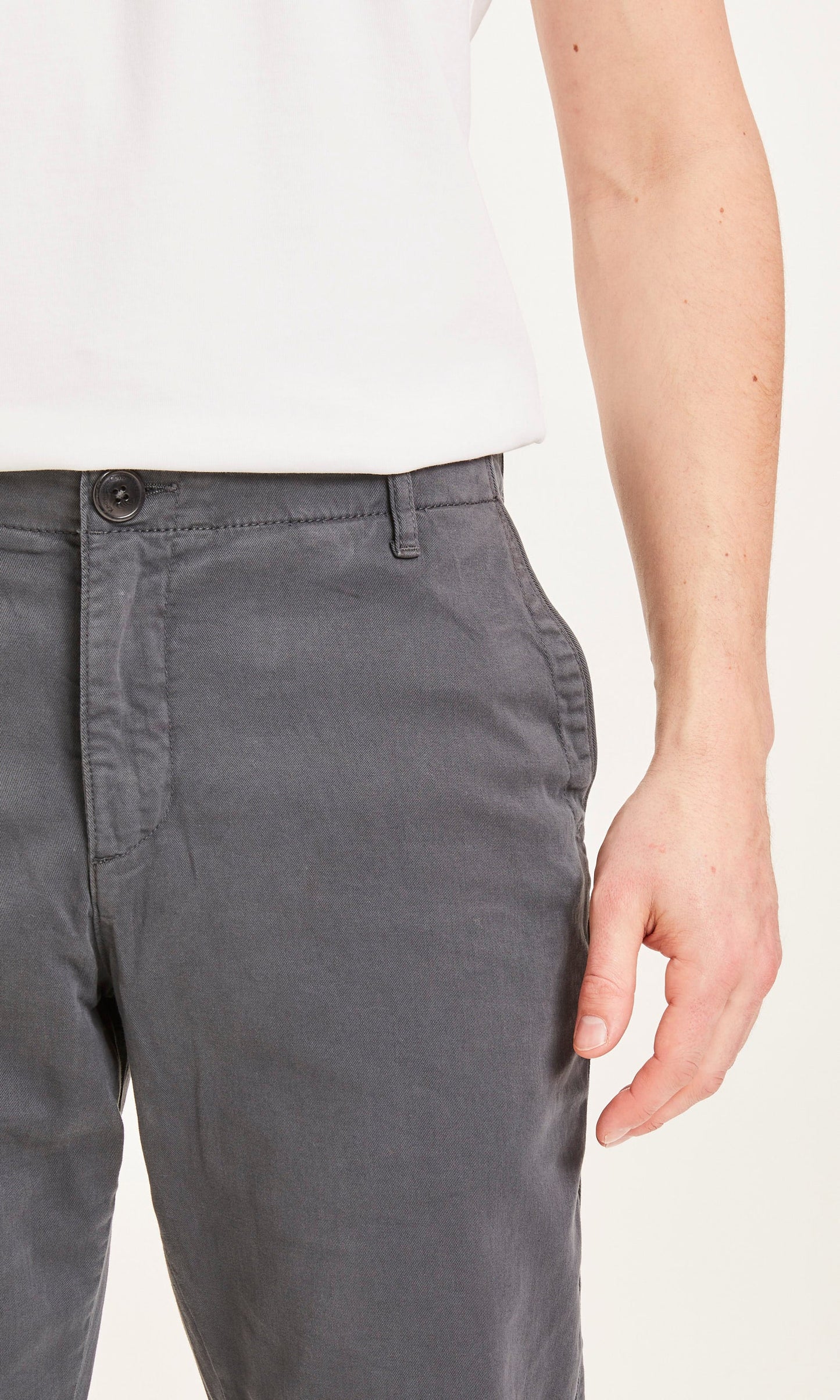 Pantalon chino droit gris foncé en coton bio - chuck phantom