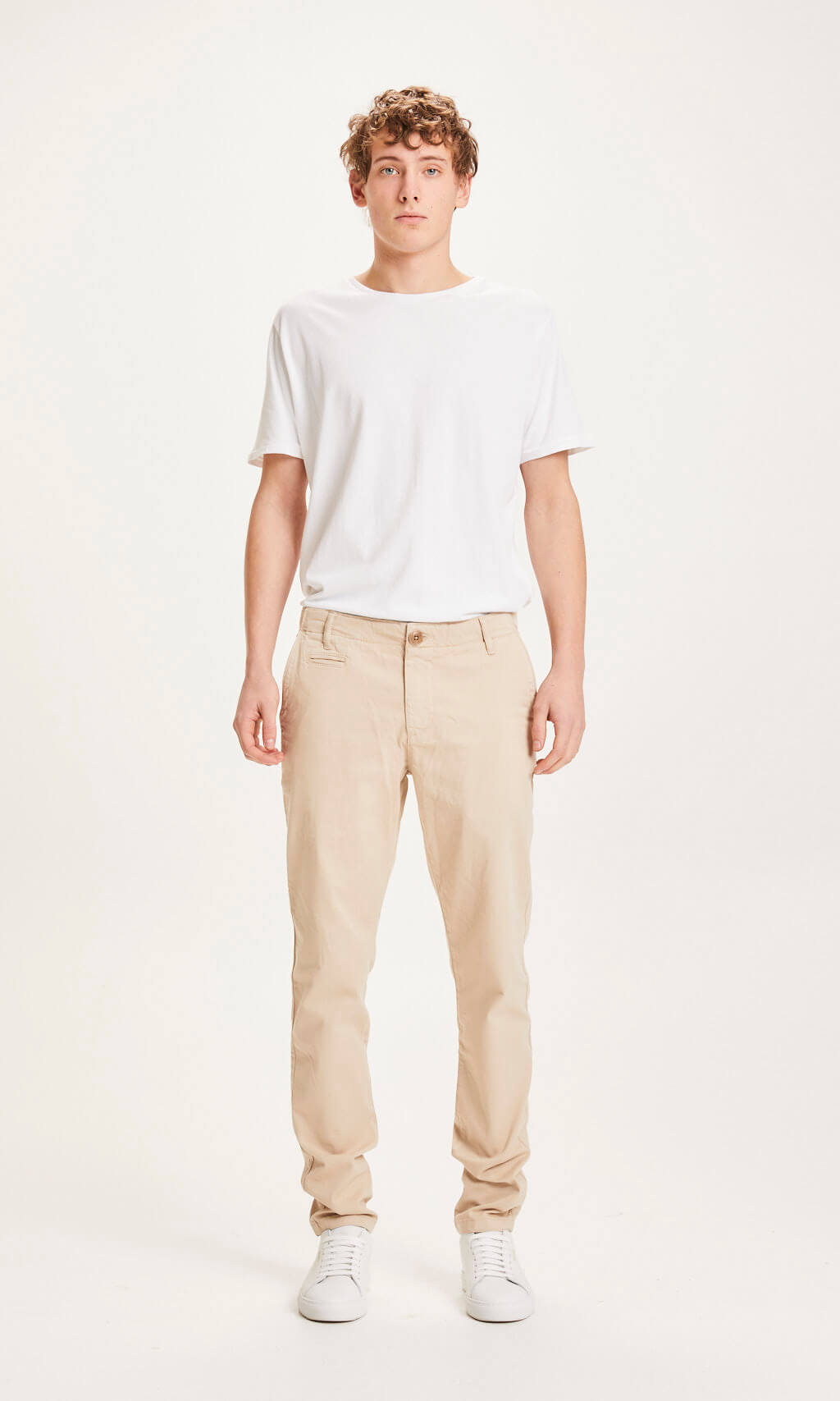 Chino slim beige en coton bio - Joe