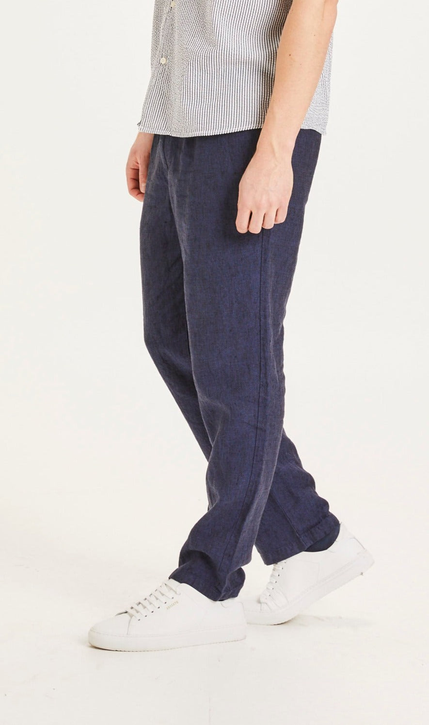 Pantalon ample bleu nuit en lin bio - Fig loose total eclipse