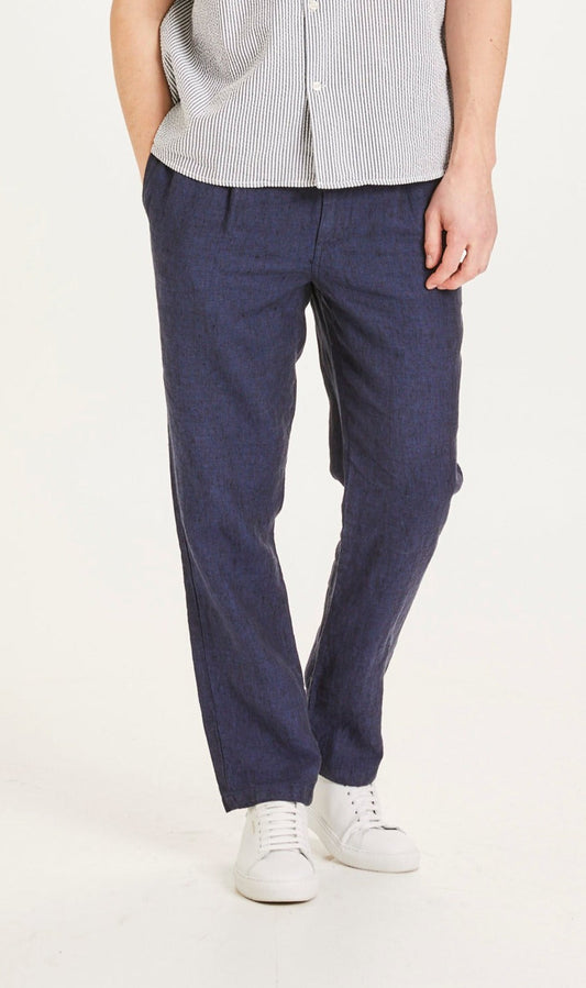 Pantalon ample bleu nuit en lin bio - Fig loose total eclipse