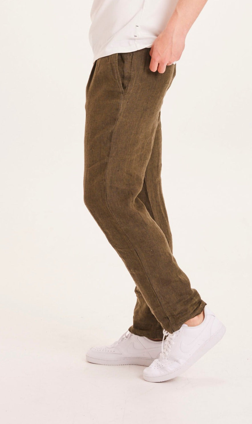 Pantalon vert forêt en lin - Fig loose forrest night