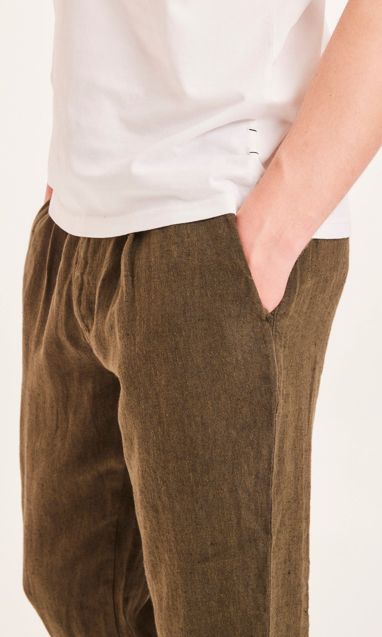 Pantalon vert forêt en lin - Fig loose forrest night