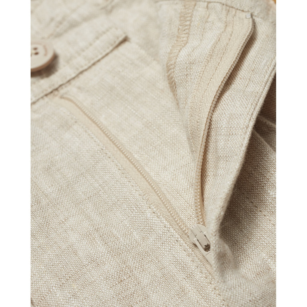 Pantalon ample beige en lin bio - Fig loose light feather gray