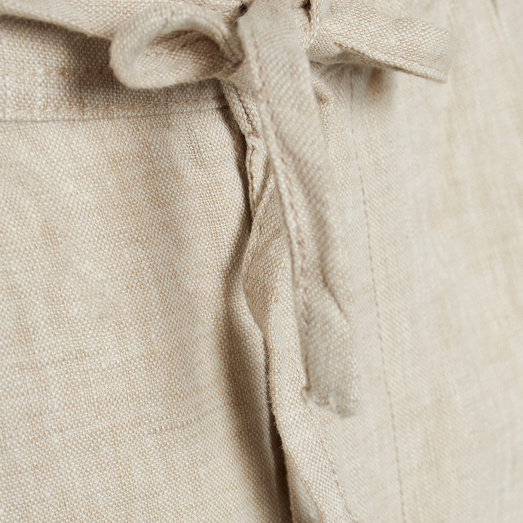 Pantalon ample beige en lin bio - Fig loose light feather gray