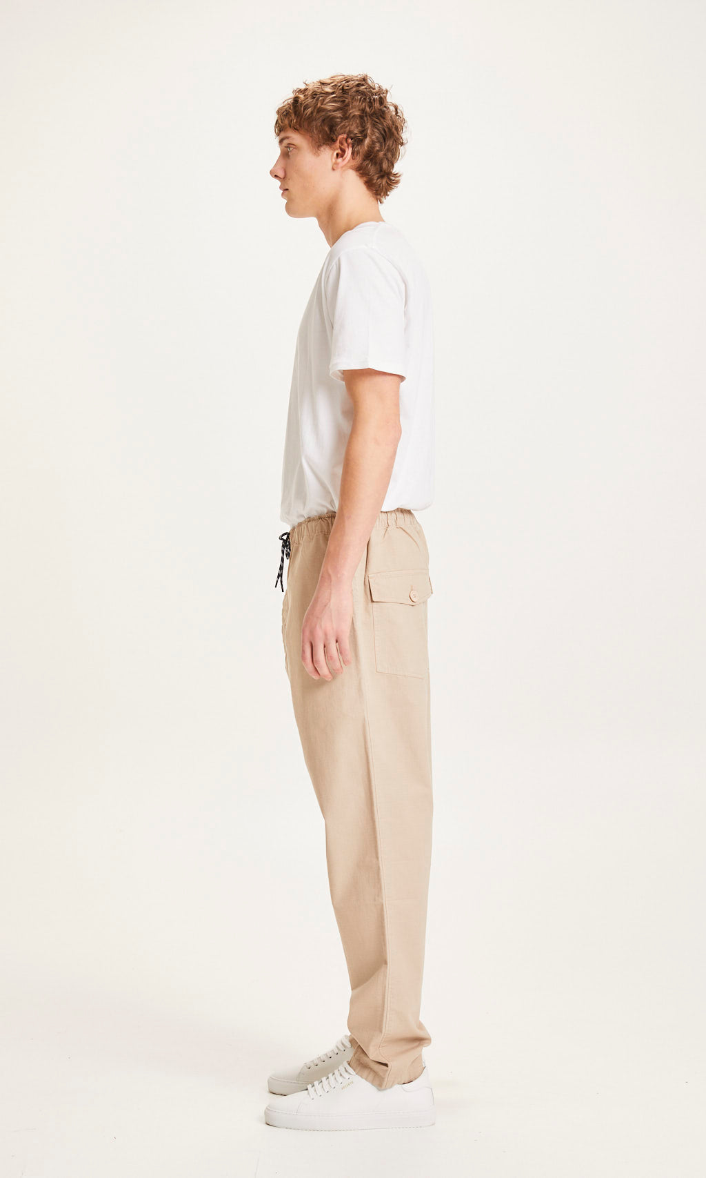 Pantalon ample beige en coton bio - Fig