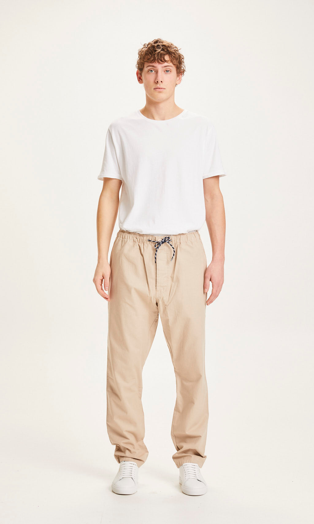 Pantalon ample beige en coton bio - Fig