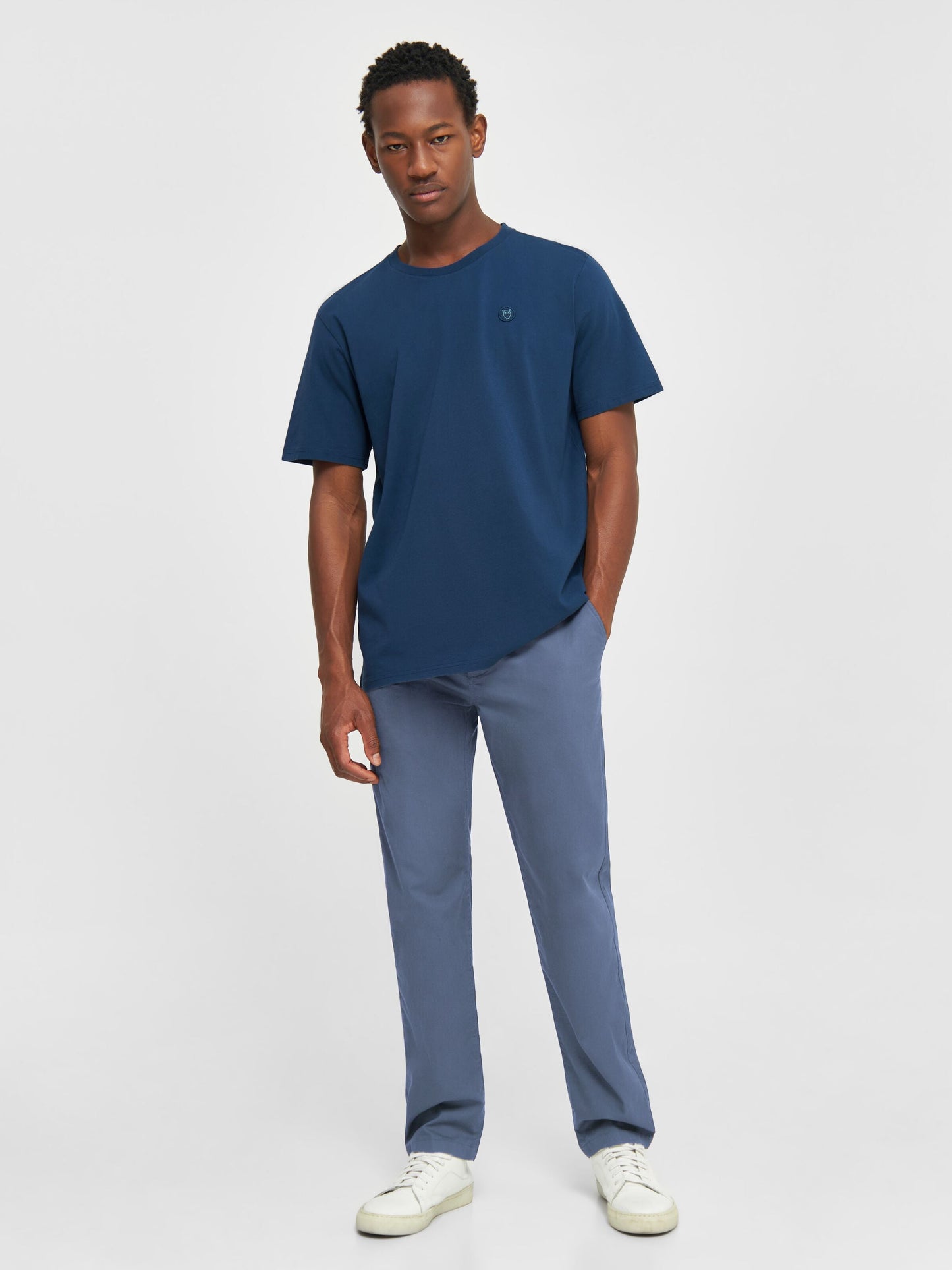 Chino en popeline coton bio | bleu "chuck regular poplin vintage indigo"