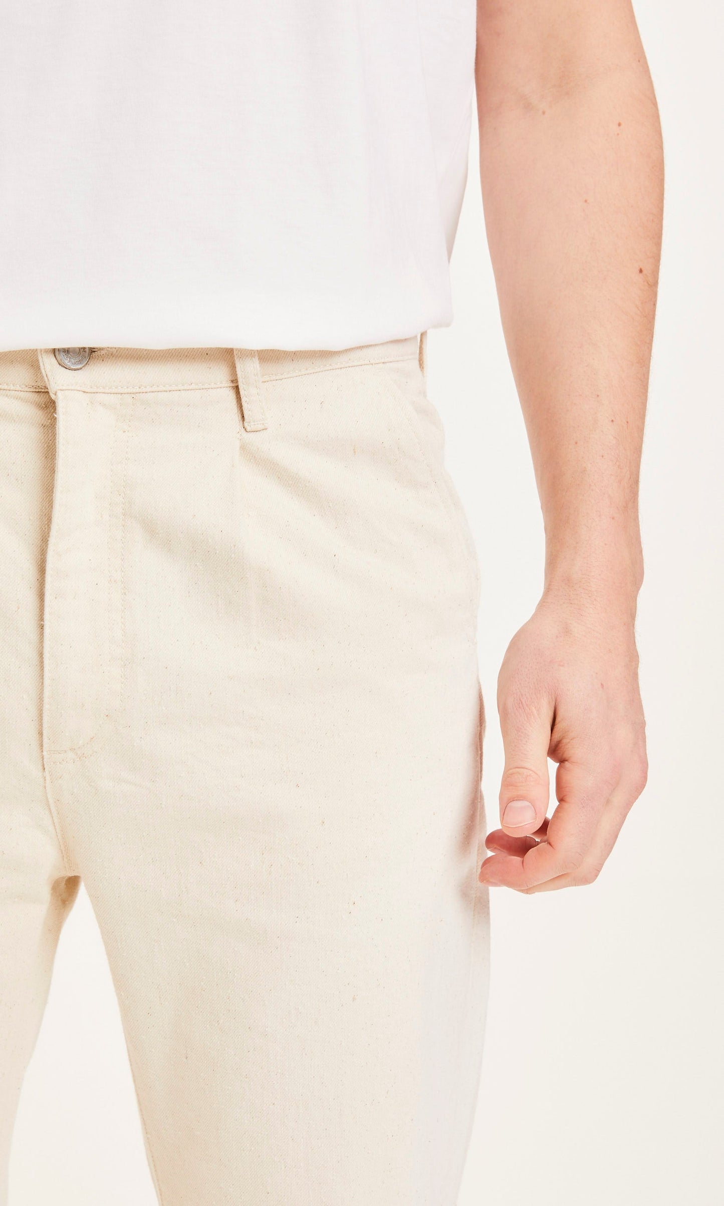 Pantalon ample écru en coton bio - bob