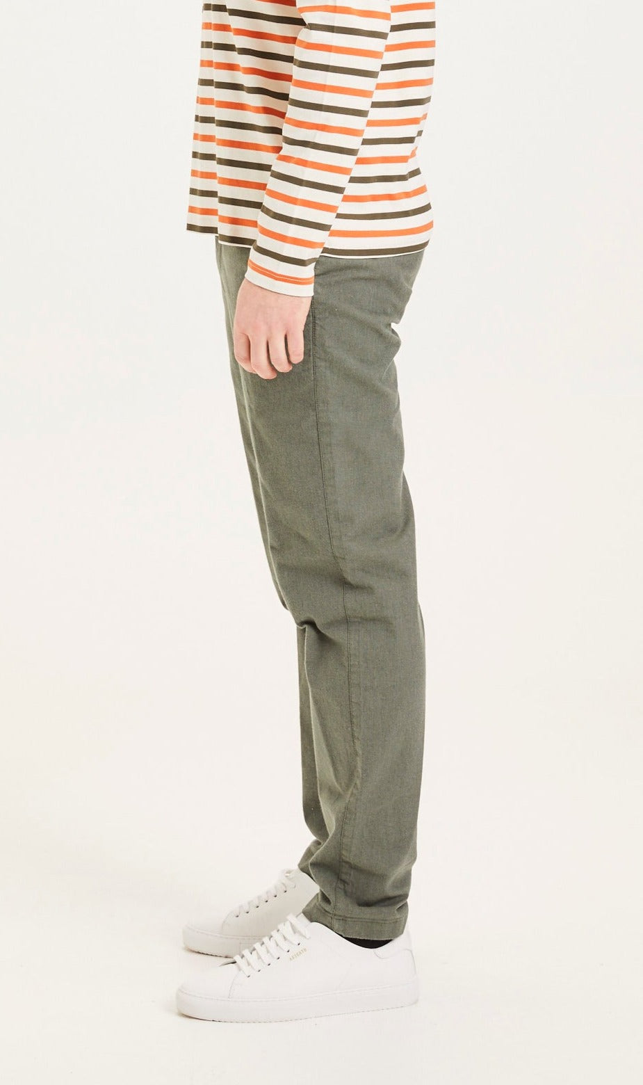 Chino droit vert en flanelle de coton bio - chuck forrest night