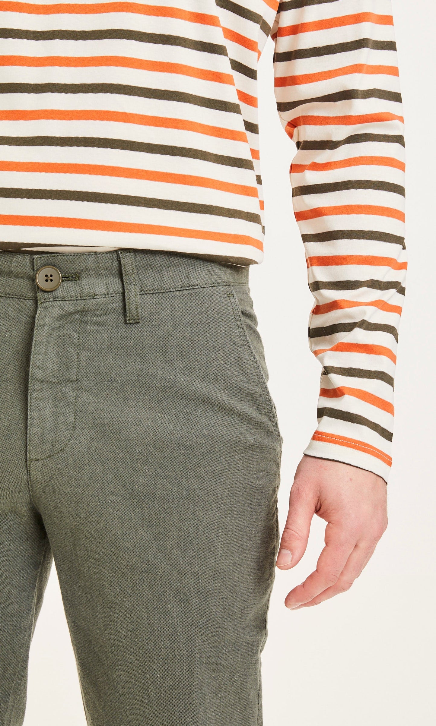 Chino droit vert en flanelle de coton bio - chuck forrest night