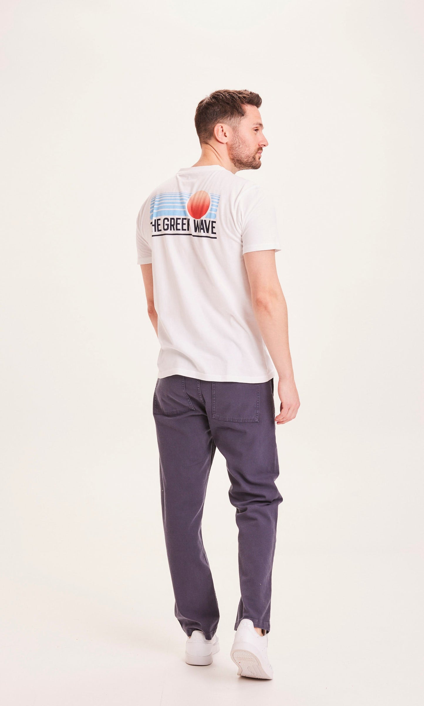Pantalon large bleu en coton bio - BIRCH LOOSE Total Eclipse