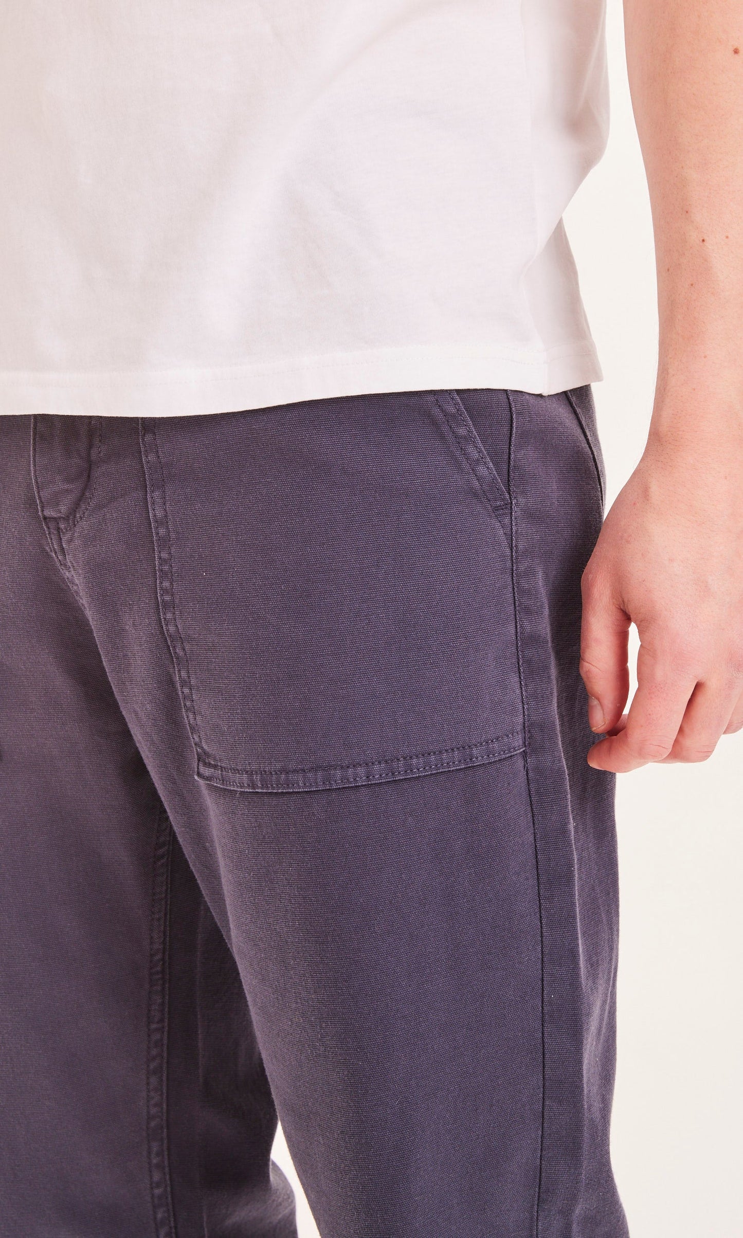 Pantalon large bleu en coton bio - BIRCH LOOSE Total Eclipse