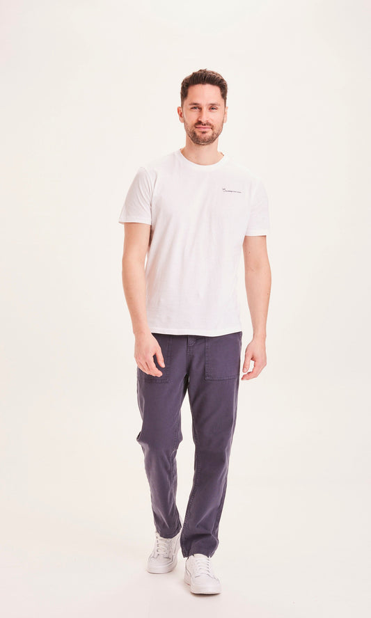 Pantalon large bleu en coton bio - BIRCH LOOSE Total Eclipse