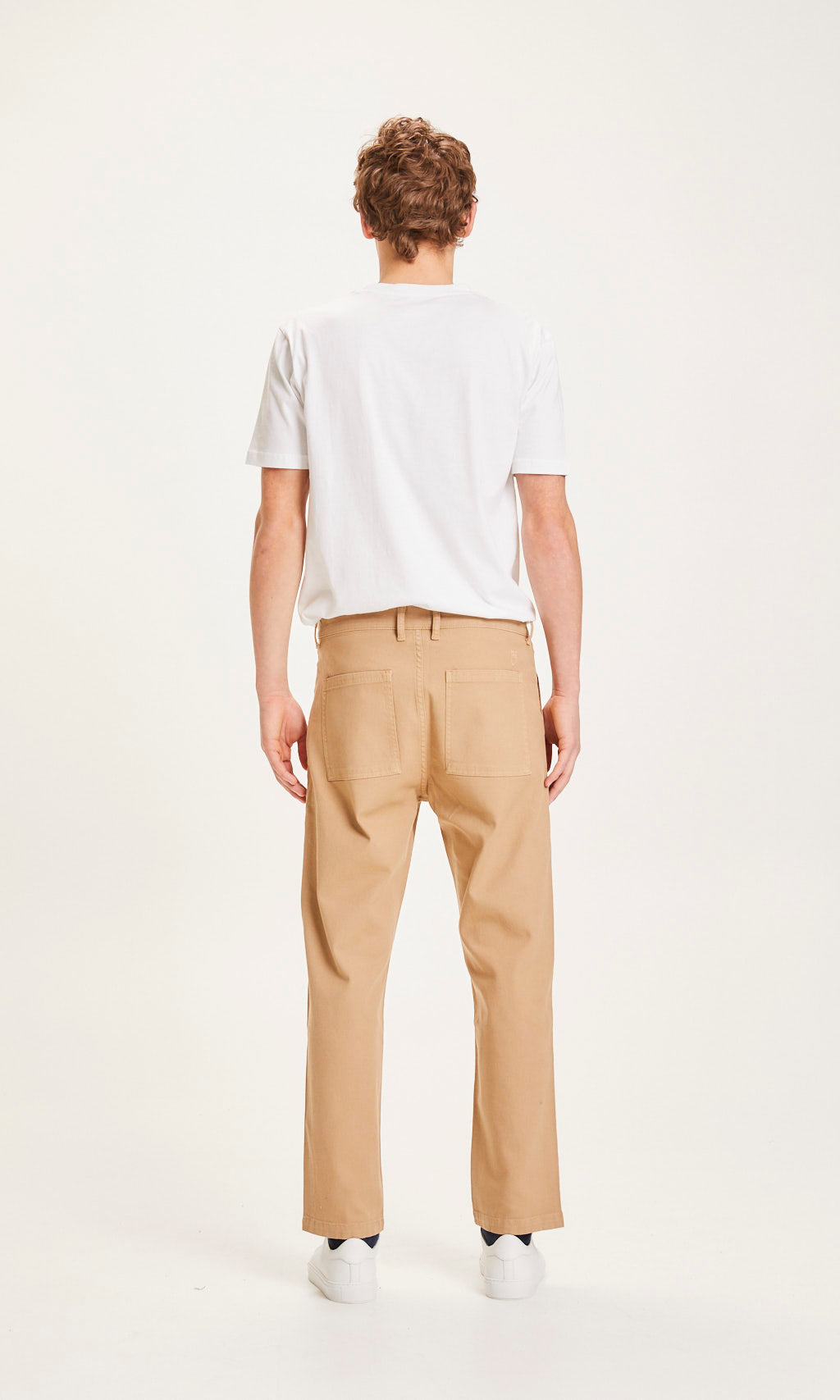 Pantalon large beige en coton bio - BIRCH LOOSE Kelp