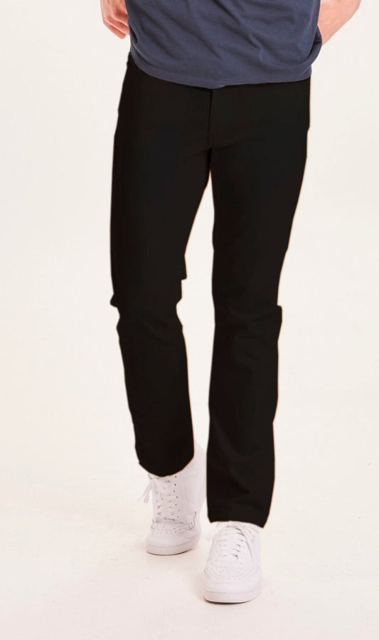 Pantalon fuselé noir en coton bio - tim canvas relaxed tappered pant black jet