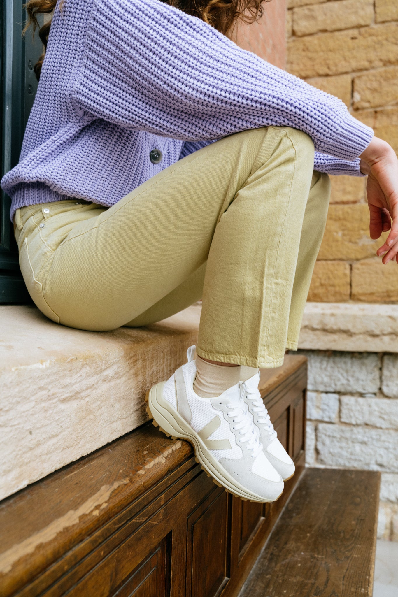 Jean droit vert clair en coton bio - susan jeans sage green